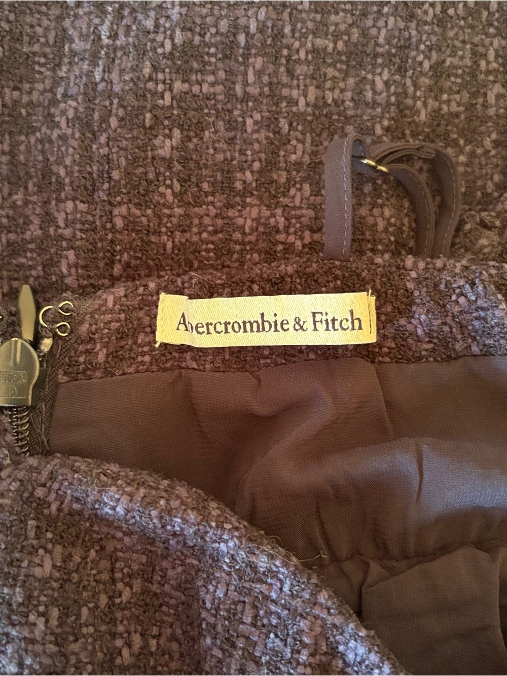 Abercrombie & Fitch Navy Tweed Mini Dress with Adjustable Straps Sz XS NWOT - Picture 8 of 10
